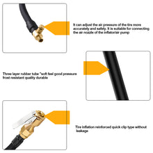 Load image into Gallery viewer, Car Tire Air Inflator Hose Inflatable Tube Hose Inflator Tube Locking Air Chuck Connection Quick Inflation Chuck with Connector for Bike Motocycle
