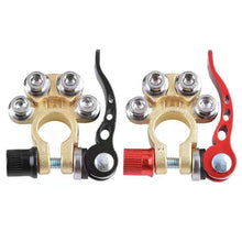 Load image into Gallery viewer, Pair Car Battery Terminals Battery Terminal Connector Battery Bornes Cable Terminal Adapter Copper Clamps Clip Screw 12V
