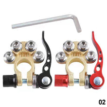 Load image into Gallery viewer, Pair Car Battery Terminals Battery Terminal Connector Battery Bornes Cable Terminal Adapter Copper Clamps Clip Screw 12V