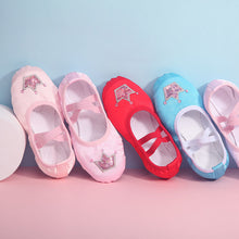 Load image into Gallery viewer, Children Dance Girls Ballet Shoes Crown Pattern Canvas Soft Sole Ballet Dance Girls Woman Ballerina Yoga Gym Dance Shoes