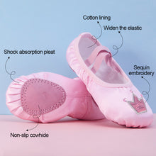 Load image into Gallery viewer, Children Dance Girls Ballet Shoes Crown Pattern Canvas Soft Sole Ballet Dance Girls Woman Ballerina Yoga Gym Dance Shoes
