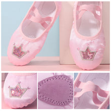 Load image into Gallery viewer, Children Dance Girls Ballet Shoes Crown Pattern Canvas Soft Sole Ballet Dance Girls Woman Ballerina Yoga Gym Dance Shoes
