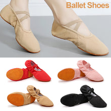 Load image into Gallery viewer, Children Dance Girls Ballet Shoes Cow Leather Sole Canvas Ballet Dance Girls Woman Ballerina Yoga Gym Dance Shoes