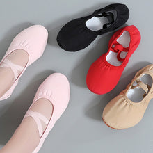 Load image into Gallery viewer, Children Dance Girls Ballet Shoes Cow Leather Sole Canvas Ballet Dance Girls Woman Ballerina Yoga Gym Dance Shoes