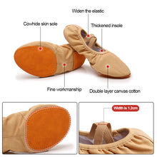 Load image into Gallery viewer, Children Dance Girls Ballet Shoes Cow Leather Sole Canvas Ballet Dance Girls Woman Ballerina Yoga Gym Dance Shoes