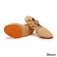Load image into Gallery viewer, Children Dance Girls Ballet Shoes Cow Leather Sole Canvas Ballet Dance Girls Woman Ballerina Yoga Gym Dance Shoes