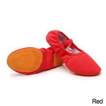 Load image into Gallery viewer, Children Dance Girls Ballet Shoes Cow Leather Sole Canvas Ballet Dance Girls Woman Ballerina Yoga Gym Dance Shoes