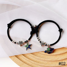 Load image into Gallery viewer, 1 Pair Stylish Versatile Magnetic Bracelets Blue Planet Couple Bracelets Adjustable Magnetic Couple Bracelets Women Men Jewelry