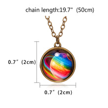 Load image into Gallery viewer, Nebula Cosmic Luminous Necklace Fashion Creative Double Sided Antique Pendant Necklace for Women Men