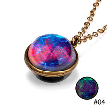 Load image into Gallery viewer, Nebula Cosmic Luminous Necklace Fashion Creative Double Sided Antique Pendant Necklace for Women Men