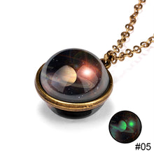 Load image into Gallery viewer, Nebula Cosmic Luminous Necklace Fashion Creative Double Sided Antique Pendant Necklace for Women Men