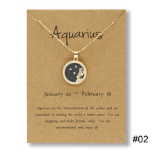 Load image into Gallery viewer, Twelve Constellations Day Night Couple Necklace Simple Fashion Collarbone Chain Sweater Chain Necklace Jewelry Gift