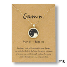 Load image into Gallery viewer, Twelve Constellations Day Night Couple Necklace Simple Fashion Collarbone Chain Sweater Chain Necklace Jewelry Gift