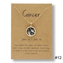 Load image into Gallery viewer, Twelve Constellations Day Night Couple Necklace Simple Fashion Collarbone Chain Sweater Chain Necklace Jewelry Gift