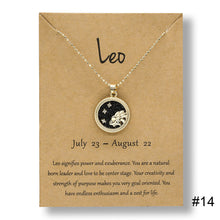 Load image into Gallery viewer, Twelve Constellations Day Night Couple Necklace Simple Fashion Collarbone Chain Sweater Chain Necklace Jewelry Gift