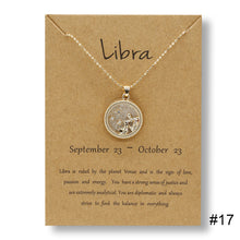 Load image into Gallery viewer, Twelve Constellations Day Night Couple Necklace Simple Fashion Collarbone Chain Sweater Chain Necklace Jewelry Gift