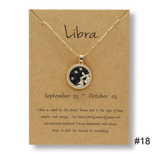 Load image into Gallery viewer, Twelve Constellations Day Night Couple Necklace Simple Fashion Collarbone Chain Sweater Chain Necklace Jewelry Gift