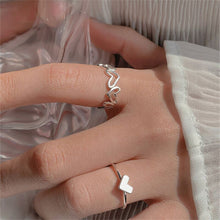 Load image into Gallery viewer, 2pcs/set Hollow Love Rings Personalized Niche Simple Rings Adjustable Alloy Rings Jewelry Accessories