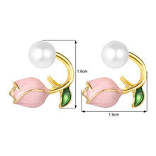 Load image into Gallery viewer, Pink Tulip Earrings Fashion Creative Design Alloy Ear Studs Earrings Women Temperamental Earrings Jewelry