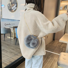 Load image into Gallery viewer, Rabbit Ear Plush Bag Soft Plush Shoulder Bag Women Winter Plush Handbag Fashion All-match Inclined Shoulder Bag