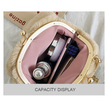Load image into Gallery viewer, Rabbit Ear Plush Bag Soft Plush Shoulder Bag Women Winter Plush Handbag Fashion All-match Inclined Shoulder Bag