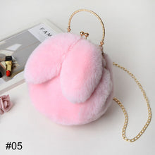 Load image into Gallery viewer, Rabbit Ear Plush Bag Soft Plush Shoulder Bag Women Winter Plush Handbag Fashion All-match Inclined Shoulder Bag