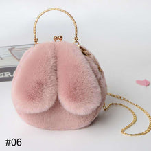 Load image into Gallery viewer, Rabbit Ear Plush Bag Soft Plush Shoulder Bag Women Winter Plush Handbag Fashion All-match Inclined Shoulder Bag