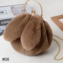 Load image into Gallery viewer, Rabbit Ear Plush Bag Soft Plush Shoulder Bag Women Winter Plush Handbag Fashion All-match Inclined Shoulder Bag