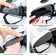 Load image into Gallery viewer, 2Pcs Carbon Fibre Universal Car Rear View Mirror Rain Cover Sun Visor Eyebrow Carbon Fiber Side View Mirror Rain Guard Auto Protection