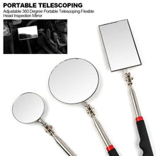Load image into Gallery viewer, Adjustable 360 Degree Portable Telescoping Flexible Head Inspection Mirror Swivel Viewing Auto Hand Tools