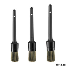 Load image into Gallery viewer, 3Pcs Car Detailing Brush Set Soft Bristle Car Cleaning Brush Kits Atuo Tire wheel Wash Exterior Accessories Natural Boar Hair