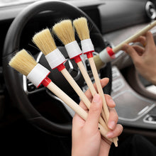 Load image into Gallery viewer, 5Pcs Car Exterior Interior Detail Brush Boar Hair Bristle Brushes for Car Cleaning Auto Detail Tools Dashboard Cleaning Brush