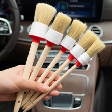 Load image into Gallery viewer, 5Pcs Car Exterior Interior Detail Brush Boar Hair Bristle Brushes for Car Cleaning Auto Detail Tools Dashboard Cleaning Brush
