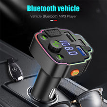Load image into Gallery viewer, Ambient Light Bluetooth 5.0 FM Transmitter Car MP3 Player Wireless Handsfree Audio Receiver USB Fast Charge TF U Disk play