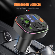 Load image into Gallery viewer, Bluetooth 5.0 Wireless FM Transmitter Dual Display Fast Charging Dual USB Charger Handsfree Car Kit FM Modulator