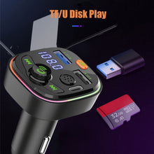 Load image into Gallery viewer, Bluetooth 5.0 Wireless FM Transmitter Dual Display Fast Charging Dual USB Charger Handsfree Car Kit FM Modulator