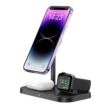 Load image into Gallery viewer, Desktop Phone Holder Watch Headphone 3-in-1 Magnetic Wireless Charger 15W Fast Charge