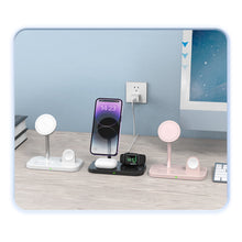 Load image into Gallery viewer, Desktop Phone Holder Watch Headphone 3-in-1 Magnetic Wireless Charger 15W Fast Charge