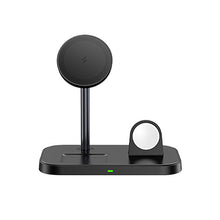 Load image into Gallery viewer, Desktop Phone Holder Watch Headphone 3-in-1 Magnetic Wireless Charger 15W Fast Charge