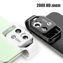 Load image into Gallery viewer, APEXEL 200X magnification microscope lens withCPL mobile LED Light micro pocket macro lenses for iPhone Samsung all smartphones
