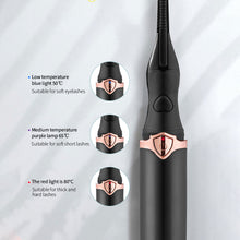 Load image into Gallery viewer, Portable 3 Temperature Mode Heated Electric Eyelashes Curling Tool Electronic Rechargeable Natural Fake Eye Lash Curler Beauty Tools