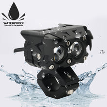 Load image into Gallery viewer, 120W Dual Color Motorcycle LED Lens Spotlight Double Lens Spotlight Auxiliary Fog Lamp White Yellow