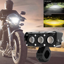 Load image into Gallery viewer, Dual Color Car Motorcycle Headlight LED Work Light Hi/Low Beam Spotlight 3 Lens Flashing Fog Lamps 12V 24V White/Yellow 90W
