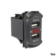Load image into Gallery viewer, Universal LED Car Charger Dual QC3.0 USB Switch Charger Socket Phone Charge Power Adapter for Boat UTV ATV