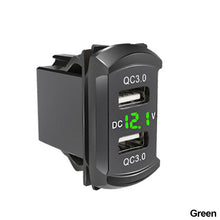 Load image into Gallery viewer, Universal LED Car Charger Dual QC3.0 USB Switch Charger Socket Phone Charge Power Adapter for Boat UTV ATV
