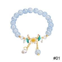 Load image into Gallery viewer, Flower Crystal Bracelet Adjustable Beaded Crystal Bracelet Simple Versatile Bracelet Jewelry Gift for Women