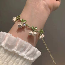 Load image into Gallery viewer, White Bell Orchid Earrings Bracelet Necklace Stylish Versatile Adjustable Bracelet Necklace Alloy Jewelry