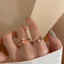 Load image into Gallery viewer, Fashion Niche Love Pink Diamond Ring Simple Open Adjustable Alloy Ring Jewelry Accessory for Women