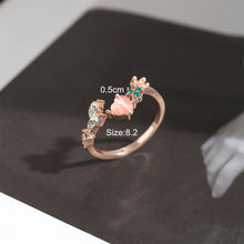 Load image into Gallery viewer, Fashion Niche Love Pink Diamond Ring Simple Open Adjustable Alloy Ring Jewelry Accessory for Women