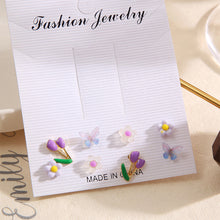 Load image into Gallery viewer, 8pcs/set Colorful Fruit Butterfly Flower Earrings Fashion Creative Ear Studs Earrings Jewelry for Women